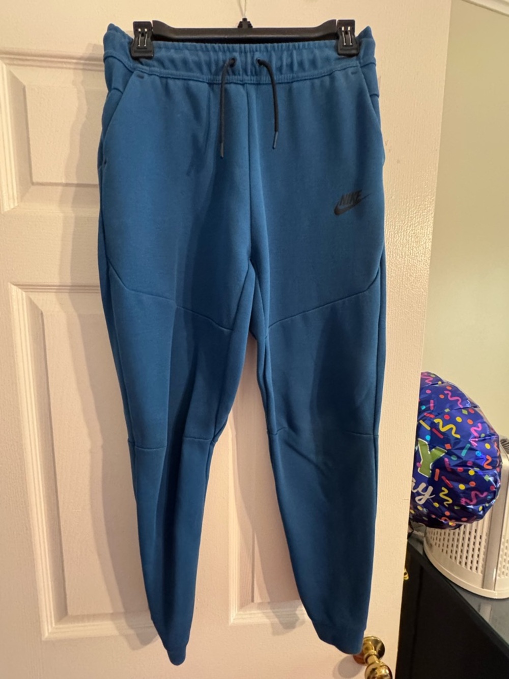 Nike Boys Blue Joggers with Black Swoosh